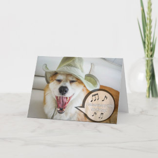 Corgi singt Geburtstag Karte