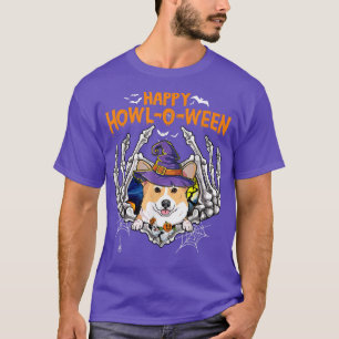 Corgi Skeleton Heart Happy HowlOWeen Costume T-Shirt