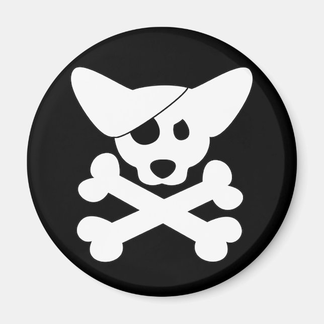 Corgi Skull & Crossbones Magnet (Vorne)