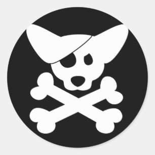 Corgi Skull & Crossbones Stickers