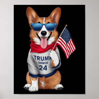Corgi Sogar mein Hund will Trump Vance Männer Frau Poster