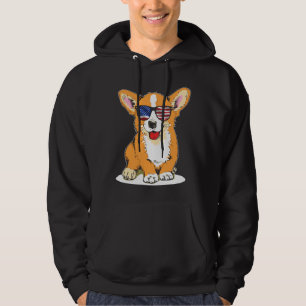 Corgi Sonnenbrille Merica Flag Th Juli Patriotic Hoodie