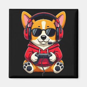 Corgi-Spieler süßer Gaming-Hund lustig Magnet