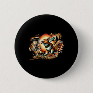 Corgi spielt Disc Golf Sport Frolfer Athlet Spiel Button