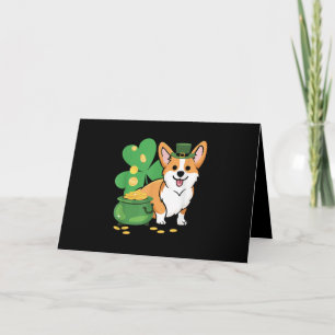 Corgi St Patricks Day mit Leprechaun Hat Karte