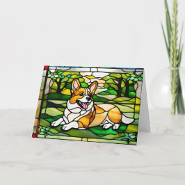Corgi Stains Glass Karte