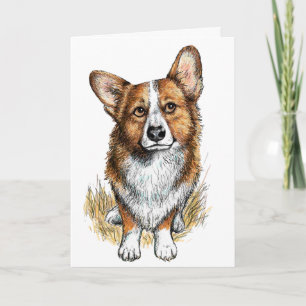 Corgi Standard, 5" x 7" geklappte Grußkarte Karte