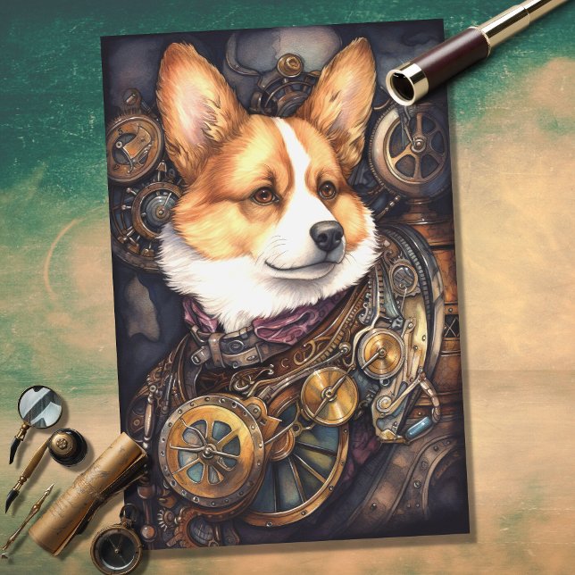 Corgi Steampunk 1 Dekoupage Paper Seidenpapier (Von Creator hochgeladen)