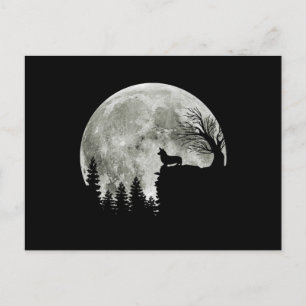 Corgi Stehend auf Mondschein Halloween Postkarte