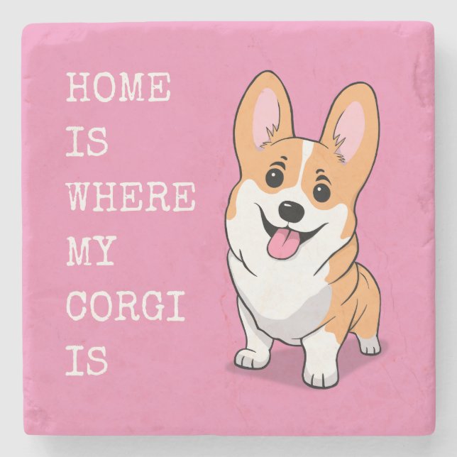 Corgi Steinuntersetzer (Vorderseite)