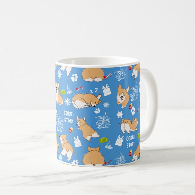 Corgi Story Christmas Kaffeetasse (VorderseiteRechts)