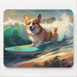 Corgi Strand Surfen Malerei Mousepad