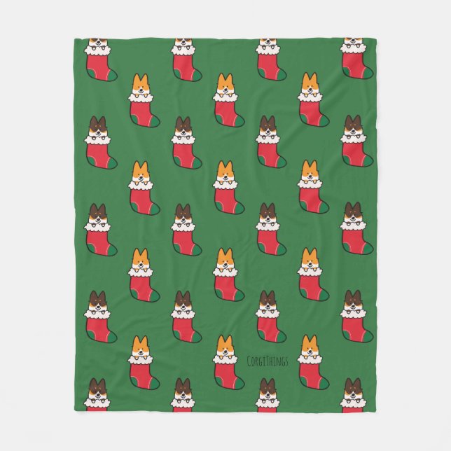 Corgi-Strumpf-Fleece-Decke Fleecedecke (Vorderseite)