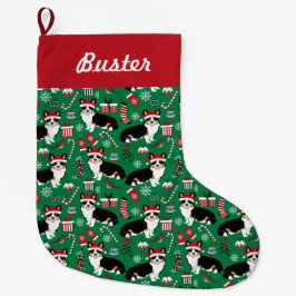 Corgi Strumpf - niedliche Corgis-Designs Großer Weihnachtsstrumpf