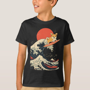 Corgi surft auf japanischer Welle _1 T-Shirt