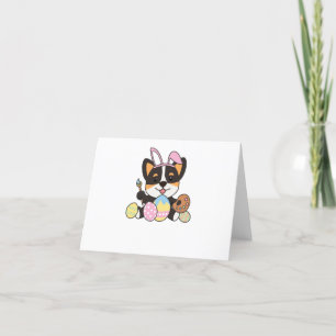 Corgi süß zu Ostern mit Ostereiern als Dankeskarte