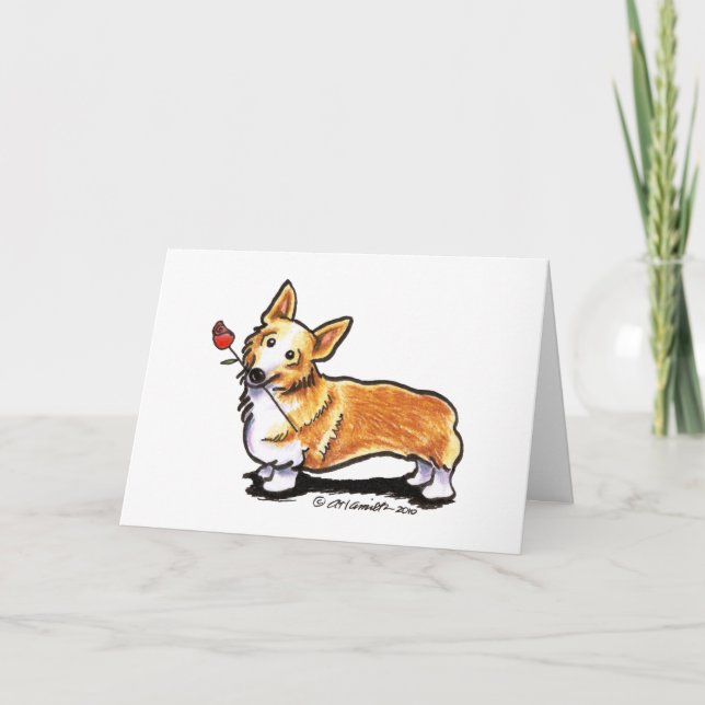 Corgi Sweetheart Karte (Vorderseite)