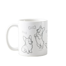 Corgi Tasse Süße Handgezeichnete Hund Kaffeetasse