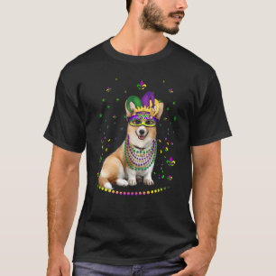 Corgi Tier   Süßer Mardi Gras Karneval Narr T-Shirt