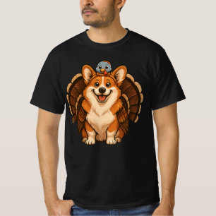 Corgi trägt Truthahn Herbst Thanksgiving  T-Shirt
