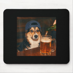 Corgi trinkt Bier-Shirt Lustiger Vatertag Hund Mousepad