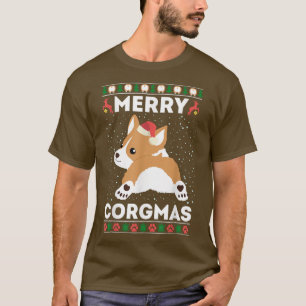 Corgi Ugly Christmas Sweater Style Merry Corgmas S T-Shirt