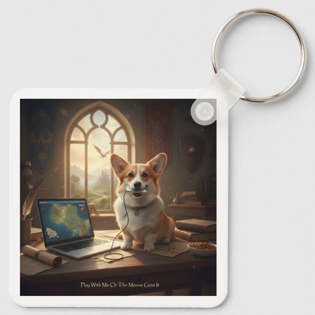Corgi und Maus Schlüsselanhänger (Rückseite)