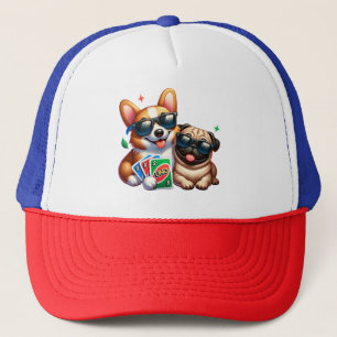 Corgi und Mops Uno Card Game Truckerkappe