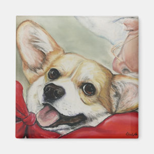 Corgi-und Sankt-Weihnachtsmagnet Magnet