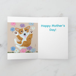 Corgi und Schmetterlinge Alles Liebe zum Muttertag Karte