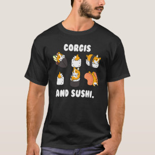 Corgi und Sushi Hund T-Shirt