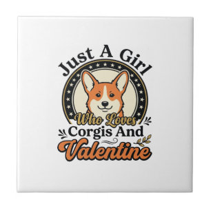 Corgi Valentins-Design für Hunde-Liebhaber_1 Fliese