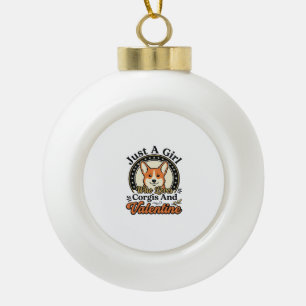 Corgi Valentins-Design für Hunde-Liebhaber_1 Keramik Kugel-Ornament