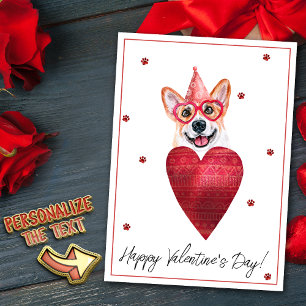Corgi Valentinstag Geschenk Hund Feiertagskarte