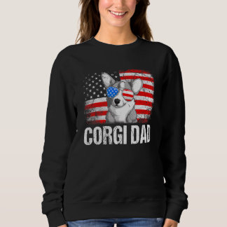 Corgi Vater American Flag Vatertag Sweatshirt