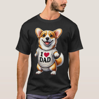 Corgi-Vater Ich liebe Vater Corgi-Fan T-Shirt