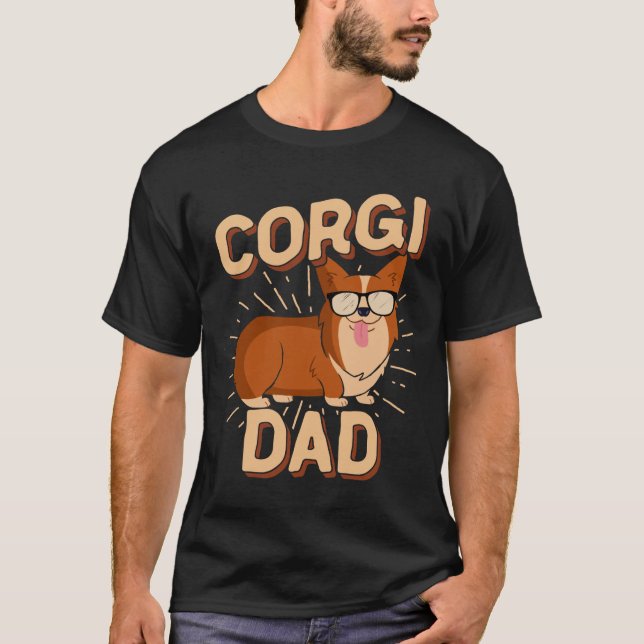 Corgi Vater Men Pembroke Welsh Corgi Pet Dog T-Shirt (Vorderseite)