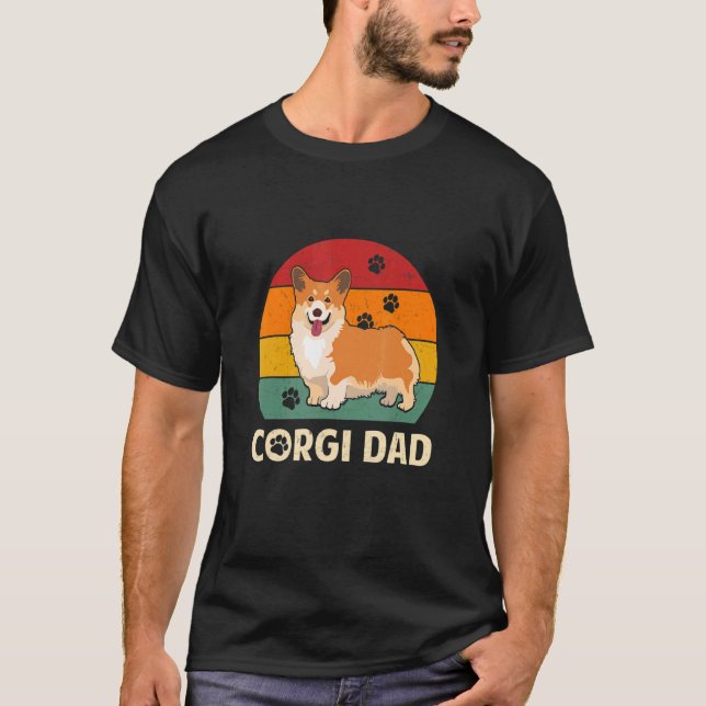 Corgi Vater Vathers Day Husband Dog Hausbesitzer T-Shirt (Vorderseite)