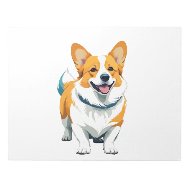 Corgi Vector Art mit lebhaften Farben Notizblock (Vorderseite)