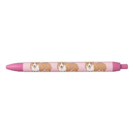 Corgi verfolgt rosa Stifte Kugelschreiber