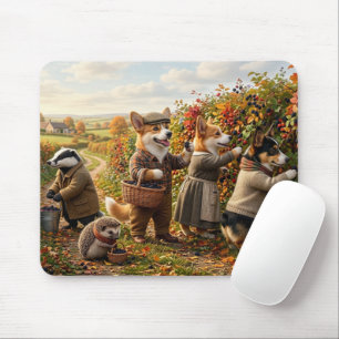 Corgi-Wald-Kreatur-Herbsternte-Fantasie Mousepad