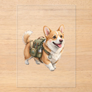 Corgi-Wanderabenteuer-Wasserfarben-Einladung Acryleinladungen