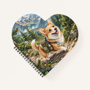 Corgi Wandern in Bergen Aquarell Spiral Notizbuch