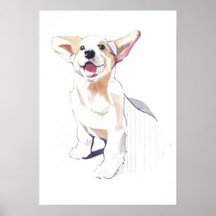 Corgi-Wandkunstposter – Pembroke Welsh Corgi Kunst Poster