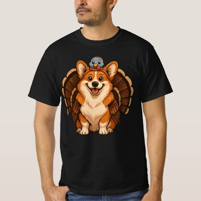 Corgi Wearing Turkey Fall Autumn Thanksgiving  T-Shirt (Vorderseite)