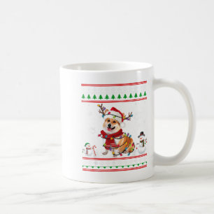Corgi Weihnachten hässlicher Pullover lustiger Hun Kaffeetasse