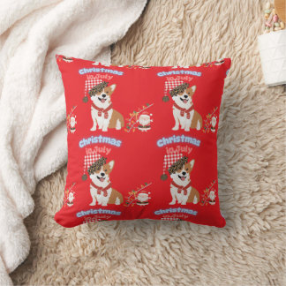 Corgi-Weihnachten-im-Juli-Schmuck Kissen
