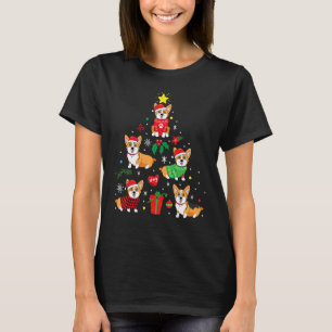 Corgi-Weihnachts-Hund-Baum Lustiges Geschenk Weihn T-Shirt