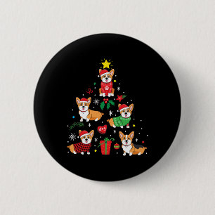 Corgi Weihnachtsbaum Button
