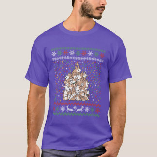 Corgi Weihnachtsbaum hässliches Weihnachten Famili T-Shirt